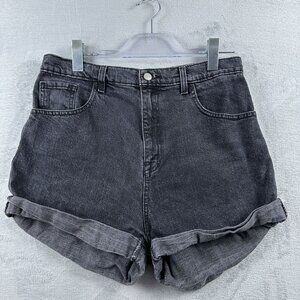 BDG Urban Outfitters Mom Shorts Womens Size 31 High Rise Rolled Cuff Hem Black
